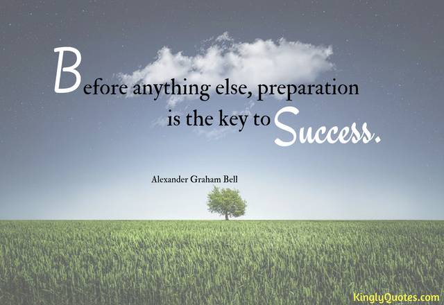 Before anything else, preparation is the key to success. – Quotes For Life  at KinglyQuotes